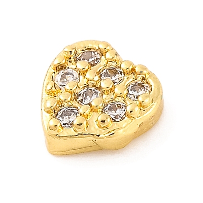 Rack Plating Brass Micro Pave Clear Cubic Zirconia Cabochons KK-F874-02G-04-1