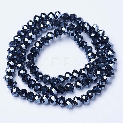 Electroplate Glass Beads Strands EGLA-A034-P6mm-A18-1