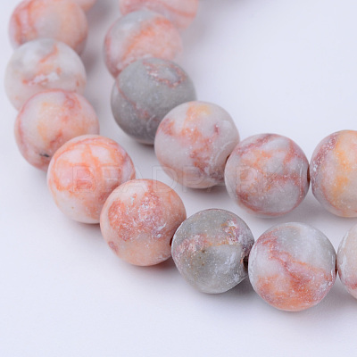 Natural Red Netstone Beads Strands X-G-Q462-8mm-14-1