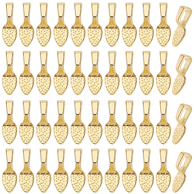 200Pcs Alloy Glue-on Flat Pad Bails FIND-SP0001-83G-1