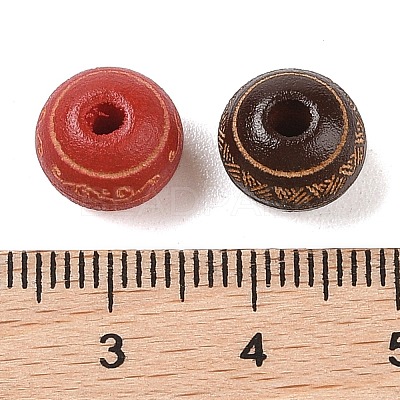 Painted Natural Wood Beads WOOD-N006-02A-M-1