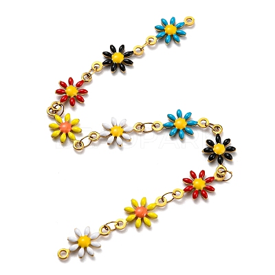 Ion Plating(IP) Golden 304 Stainless Steel Flower Link Chain CHS-E011-01G-01-1