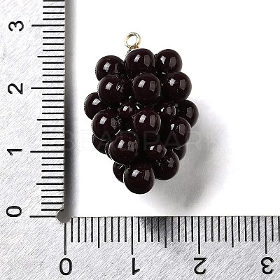 Grape Brass Acrylic Pendants OACR-R006-05G-02-1
