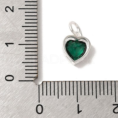 925 Sterling Silver Cubic Zirconia Heart Charms with Jump Rings FIND-U013-10S-01-1