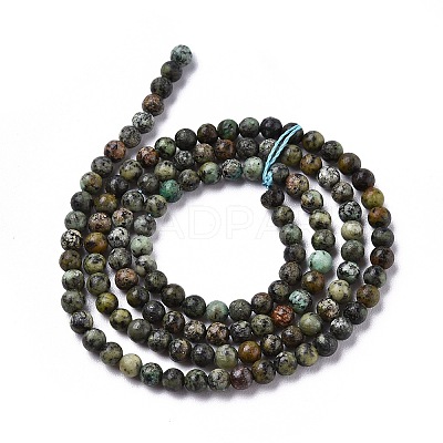 Natural African Turquoise(Jasper) Beads Strands X-G-N0188-02-3mm-1
