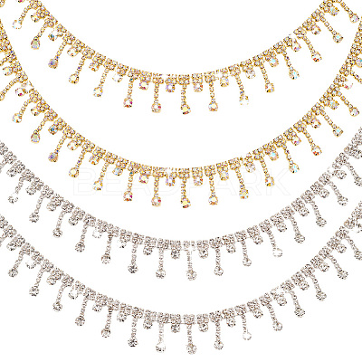 2 Yard 2 Style Glass Rhinestone Cup Chains FIND-PH0017-01-1