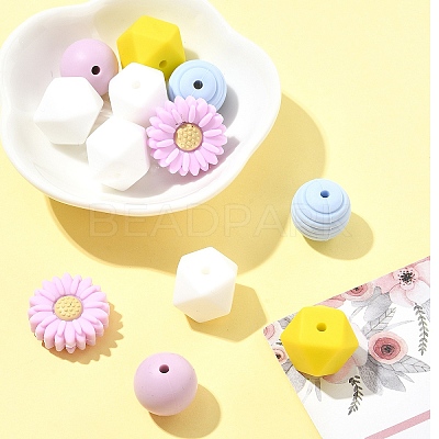 5 Styles Food Grade Eco-Friendly Silicone Beads SIL-FS0001-24-1