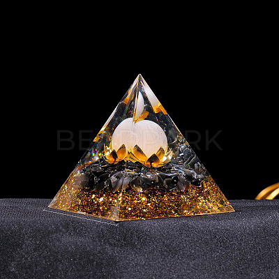 Resin Orgonite Pyramid Display Decorations G-PW0004-55B-1
