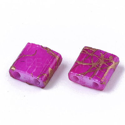 2-Hole Drawbench Glass Seed Beads SEED-S023-43C-07-1