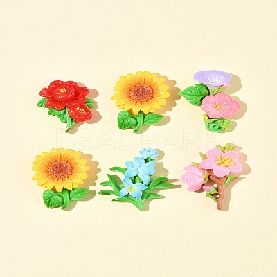 25Pcs 5 Styles Opaque Resin Cabochons RESI-FS0001-97-1