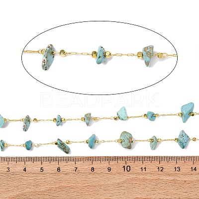 Handmade Synthetic Turquoise Beaded Chains CHC-I026-D-01G-1