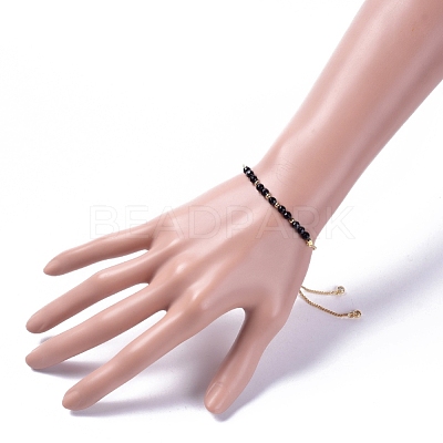 Adjustable Natural Gemstone Slider Bracelets BJEW-JB04929-1