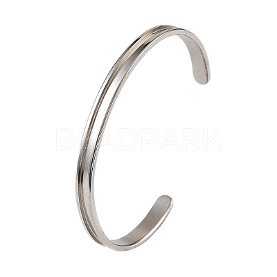 6MM 304 Stainless Steel Blank Grooved Cuff Bangle Making SA-CBA4244-01P-1