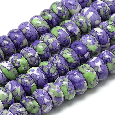 Synthetic Ocean White Jade Beads Strands G-S257-5x10mm-01-1