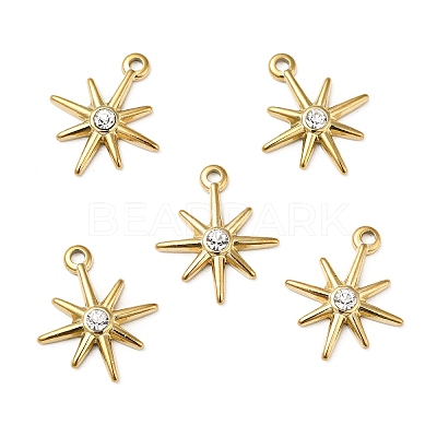 PVD Vacuum Plating 201 Stainless Steel with Rhinestone Pendants STAS-J401-VC942-1