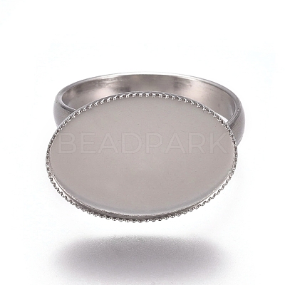 Tarnish Resistant 304 Stainless Steel Finger Rings Components STAS-M274-034P-1