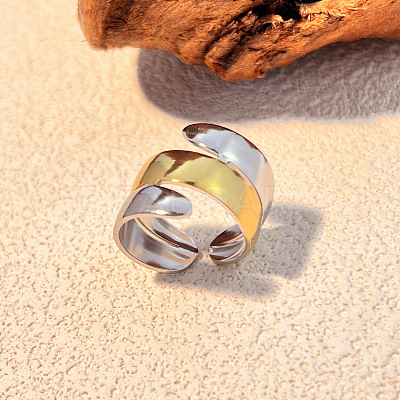 304 Stainless Steel Adjustable Cuff Rings RJEW-S626-01GP-A-1