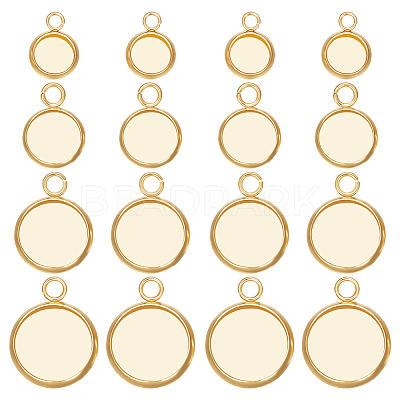 80Pcs 4 Styles 304 Stainless Steel Pendant Cabochon Settings STAS-BBC0002-33-1