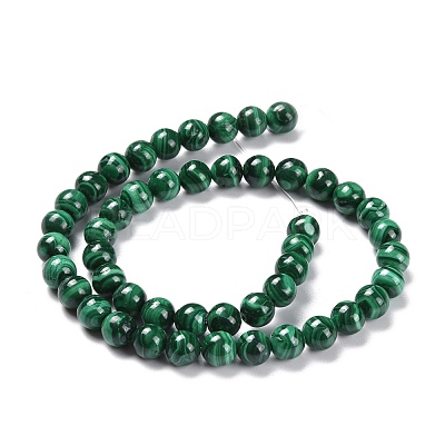 Natural Malachite Bead Strands G-O152-47-8mm-A-1