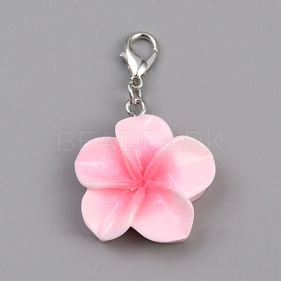 Resin Flower Pendant Decoration HJEW-WH0042-143F-1
