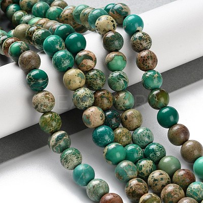 Dyed Natural Regalite/Imperial Jasper/Sea Sediment Jasper Beads Strands G-B124-C01-10-1