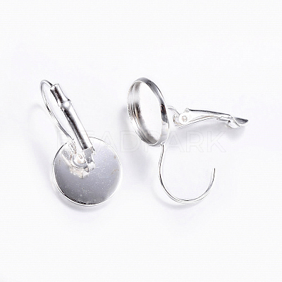 Brass Leverback Earring Findings KK-H023-S-NR-1