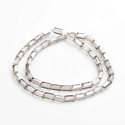 Pearl Luster Plated Faceted Cuboid Electroplate Glass Beads Strands EGLA-F109-D08-1