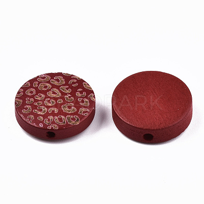 Painted Natural Wood Beads WOOD-T021-49A-08-1