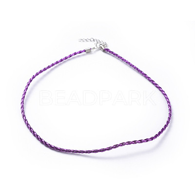 Trendy Braided Imitation Leather Necklace Making NJEW-S105-M-1