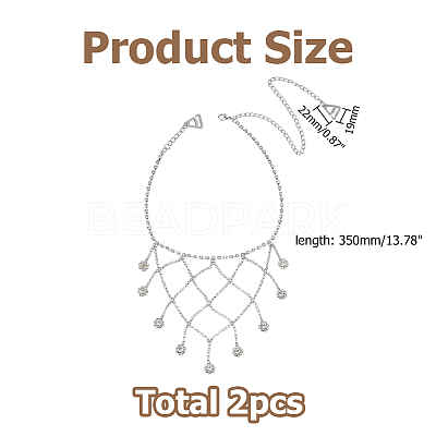 Alloy Crystal Rhinestone Multilayered Flower Tassel Shoulder Bra Body Chains AJEW-WH0752-575P-1