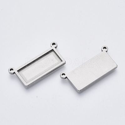 Tarnish Resistant 201 Stainless Steel Pendant Cabochon Settings X-STAS-R101-07-1