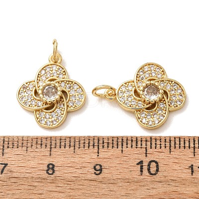 Brass Micro Pave Clear Cubic Zirconia Pendants CU-CBA2907-03C-G-1