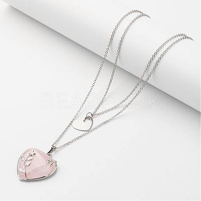 316 Surgical Stainless Steel Cable Chains Tiered Necklaces NJEW-JN01738-1
