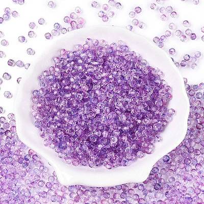 Baking Paint Electroplate Transparent Glass Seed Beads SEED-N006-07J-1