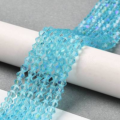 Transparent Electroplate Glass Beads Strands GLAA-F029-3mm-D20-1