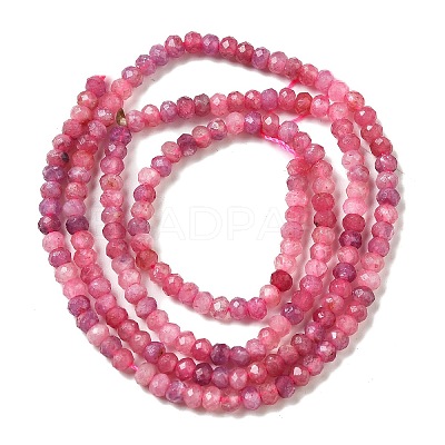 Faceted Rondelle Natural Red Tourmaline Bead Strands G-F289-45-1