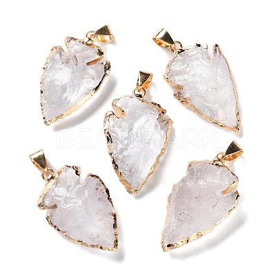 Raw Rough Natural Quartz Crystal Pendants G-T073-23G-03-1
