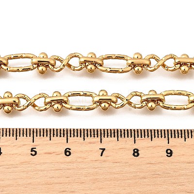 304 Stainless Steel Oval Textured Infinity Link Chain Necklaces for Women Men NJEW-K249-20A-G-1
