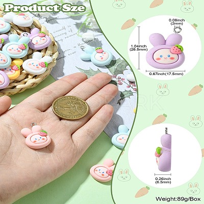 25Pcs 5 Colors Opque Resin Animal Pendants RESI-CJ0003-76-1