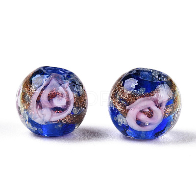 Luminous Handmade Gold Sand Lampwork Beads LAMP-T021-03C-1