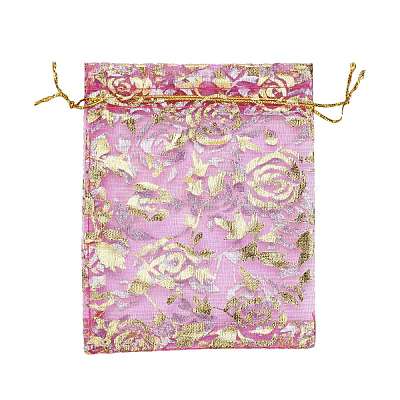 Rose Printed Organza Bags OP-R021-10x12-07-1