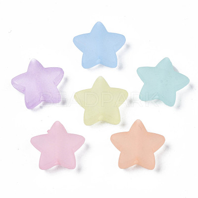 Transparent Frosted Acrylic Beads X-FACR-N002-01A-1