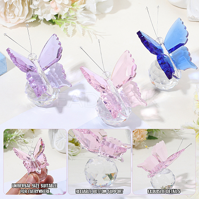 1Pc Glass Crytsal Butterfly Display Decorations LAMP-CN0001-01C-1