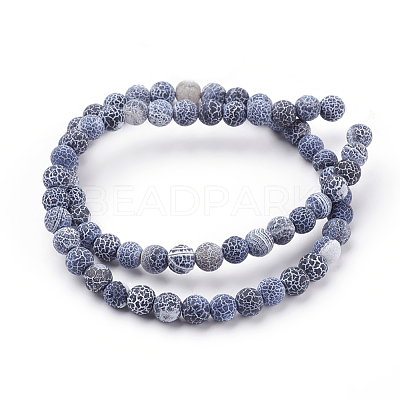 Natural Crackle Agate Beads Strands X-G-G055-6mm-10-1