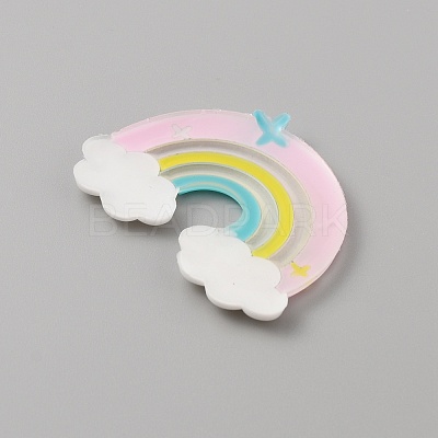 PVC Plastic Cabochons SIL-WH0019-15G-1