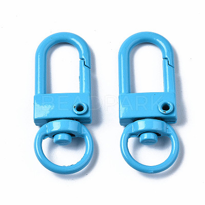 Spray Painted Eco-Friendly Alloy Swivel Snap Hooks Clasps PALLOY-T080-02Q-NR-1