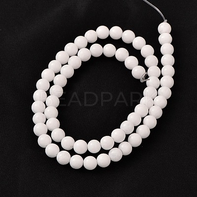 Natural White Jade Round Bead Strands G-O113-01-10mm-1