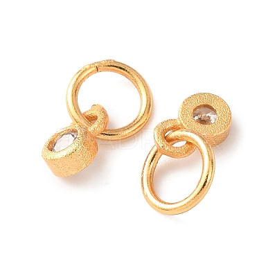 Brass Micro Pave Cubic Zirconia Charms KK-C157-35G-1