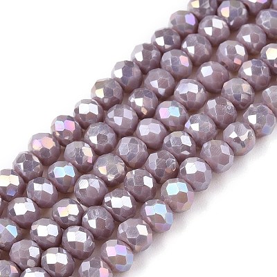 Electroplate Glass Beads Strands EGLA-A044-P4mm-B13-1