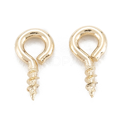 Brass Screw Eye Pin Peg Bails X-KK-D063-03G-1